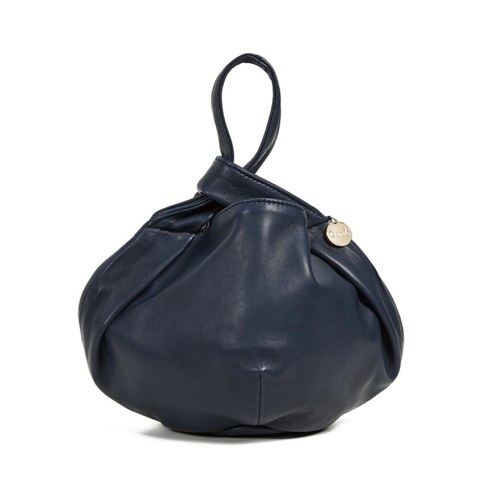Clare V. Chouchou bag in dark navy blue in GUC